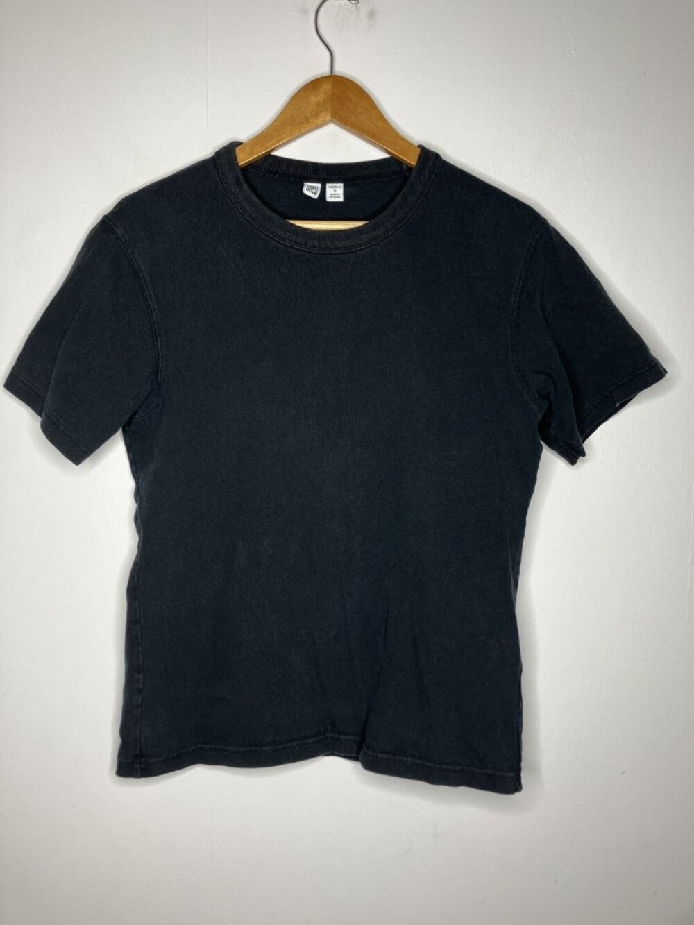 Uniqlo U Men's Small Black 100% Cotton Crew Neck Short Sleeve T-Shirt Basic Tee
